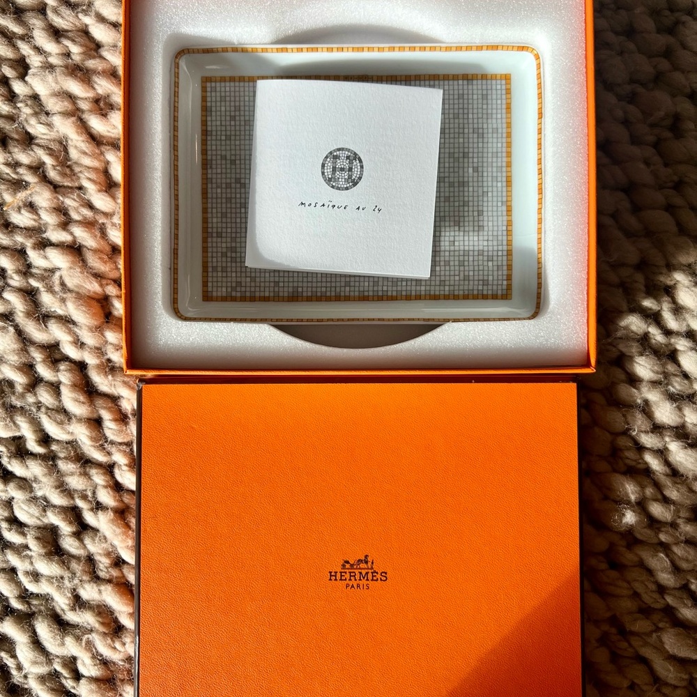 Hermes Mosaique au 24 gold sushi plate tray, small model - Picture 11 of 11